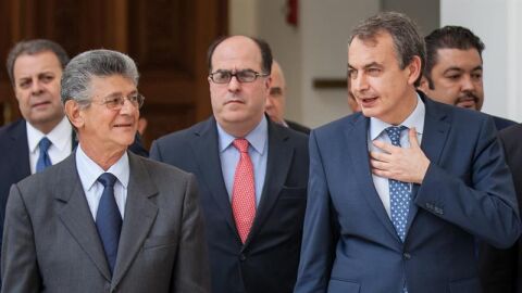 Zapatero con el presidente de la Asamblea Nacional. 