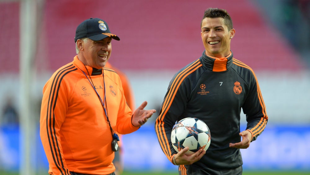 Ancelotti, junto a Cristiano Ronaldo