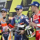 Lorenzo, Márquez, y Andrea Ianonne, en el podio de Mugello Lorenzo, Márquez, y Andrea Ianonne, en el podio de Mugello