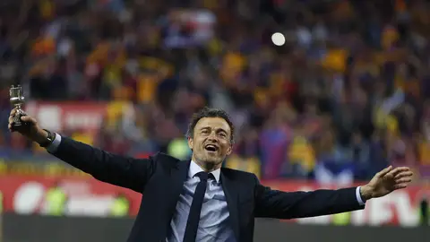 Luis Enrique celebra la Copa del Rey Luis Enrique celebra la Copa del Rey
