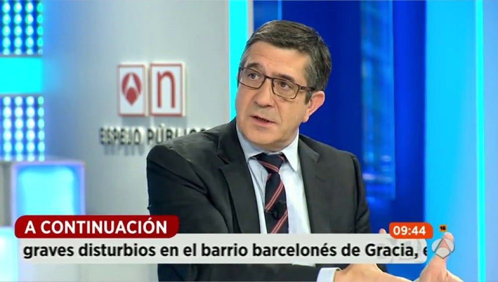 Patxi López: "A Pablo Iglesias sólo le interesó el poder y no formar un Gobierno del cambio" Patxi López: "A Pablo Iglesias sólo le interesó el poder y no formar un Gobierno del cambio"