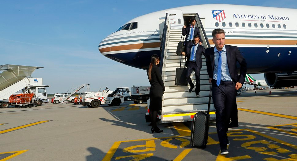 El Atlético de Madrid ya está en Milán El Atlético de Madrid ya está en Milán