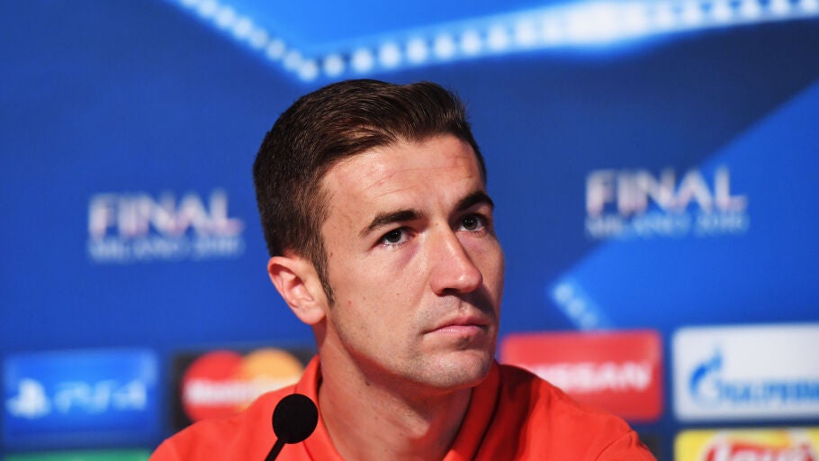 Gabi, durante la rueda de prensa