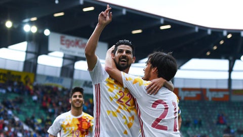 Nolito marca en el encuentro contra Bosnia-Herzegovina