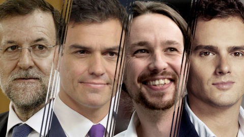 Rajoy, S&aacute;nchez, Iglesias y Rivera