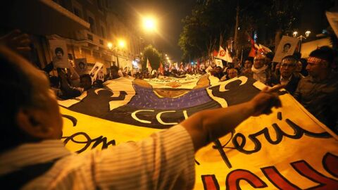 Marcha contra la candidatura presidencial de Keiko Fujimori en el centro hist&oacute;rico de Lima (Per&uacute;). 