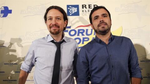 Pablo Iglesias y Alberto Garz&oacute;n