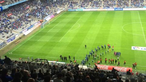 Partido en el estadio Tartiere de Oviedo