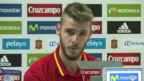 David de Gea, durante una rueda de prensa