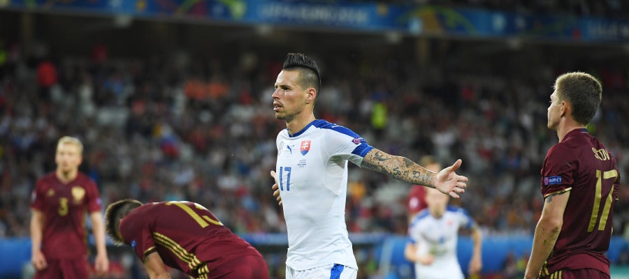 Hamsik celebra su golazo ante Rusia Hamsik celebra su golazo ante Rusia