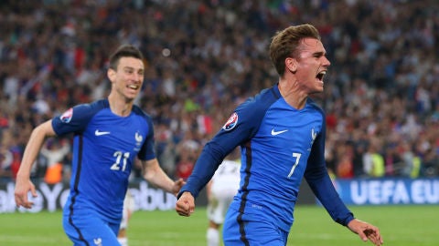 Griezmann celebra su gol ante Albania
