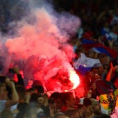 Aficionados rusos durante el partido ante Inglaterra