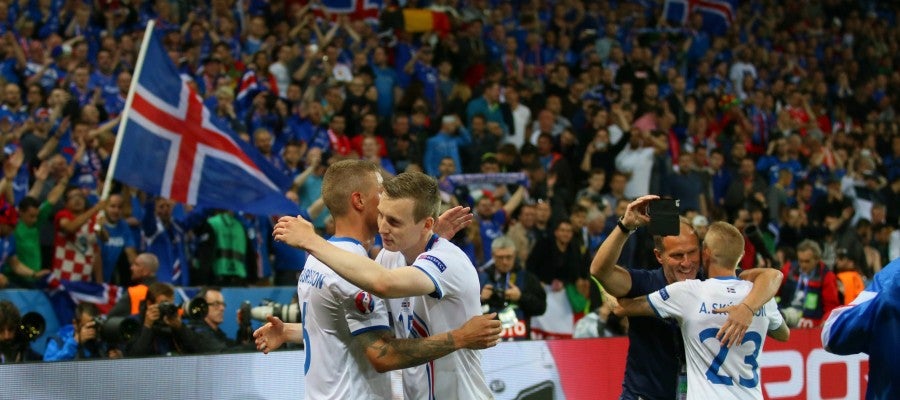 Islandia durante su partido contra Portugal Islandia durante su partido contra Portugal