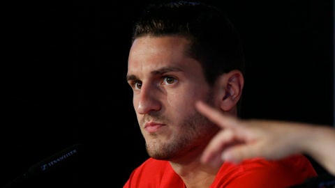 Koke, en rueda de prensa