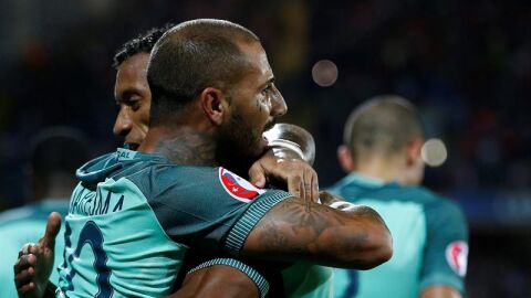 Quaresma celebra el gol de la victoria