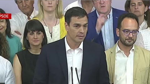 Pedro S&aacute;nchez comenta los resultados del 26J