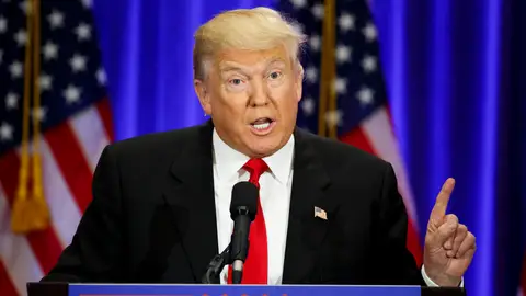 El candidato republicano Donald Trump durante un discurso en Nueva York El candidato republicano Donald Trump durante un discurso en Nueva York