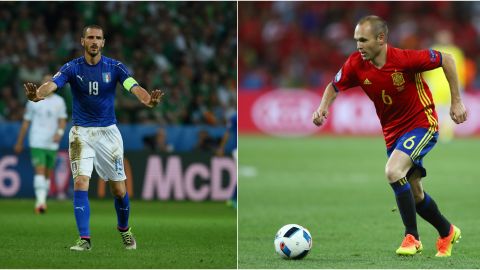 Bonucci e Iniesta, piezas claves en Italia y Espa&ntilde;a