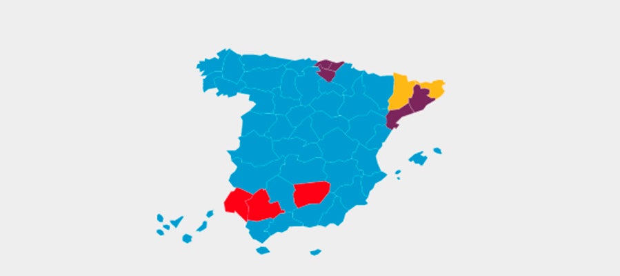 Mapa de España según el partido más votado el 26J Mapa de España según el partido más votado el 26J