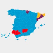 Mapa de España según el partido más votado el 26J