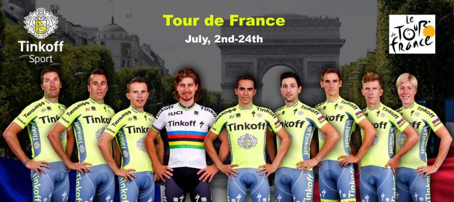 El equipo Tinkoff para el Tour de Francia, liderado por Alberto Contador El equipo Tinkoff para el Tour de Francia, liderado por Alberto Contador