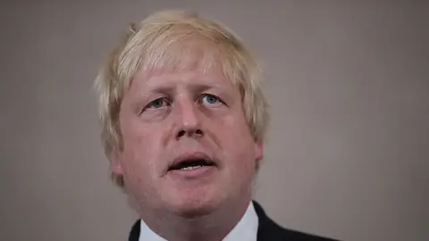 Boris Johnson en rueda de prensa Boris Johnson en rueda de prensa