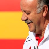 Vicente del Bosque, sonriente durante el Mundial