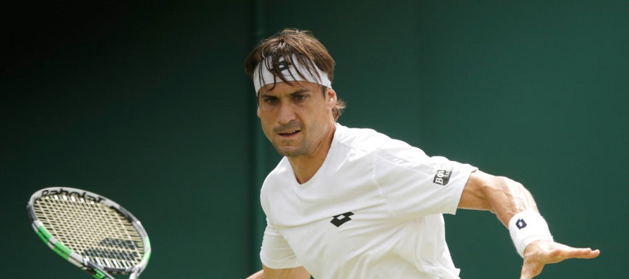 David Ferrer en un partido en Wimbledon David Ferrer en un partido en Wimbledon