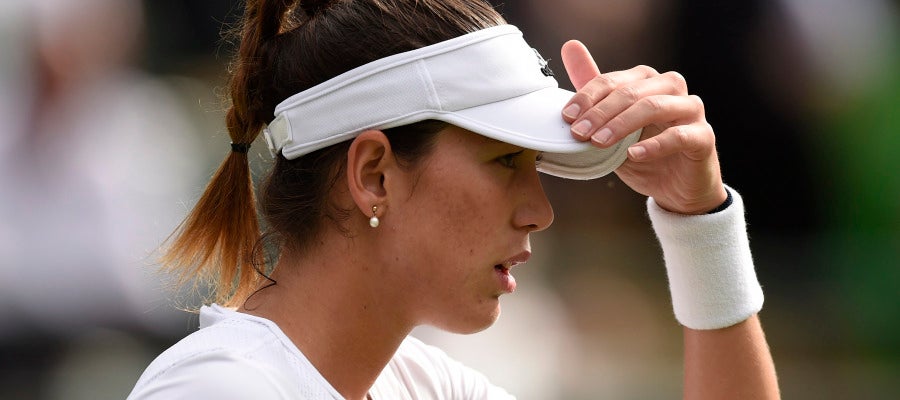 Garbiñe Muguruza, durante el partido Garbiñe Muguruza, durante el partido
