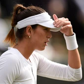 Garbiñe Muguruza, durante el partido Garbiñe Muguruza, durante el partido
