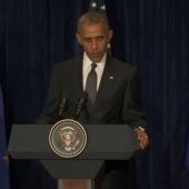 El presidente de EEUU, Barack Obama, durante un discurso