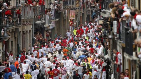 Un momento del encierro durante los sanfermines 2016