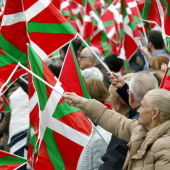 Manifestantes a favor de la independencia en el País Vasco