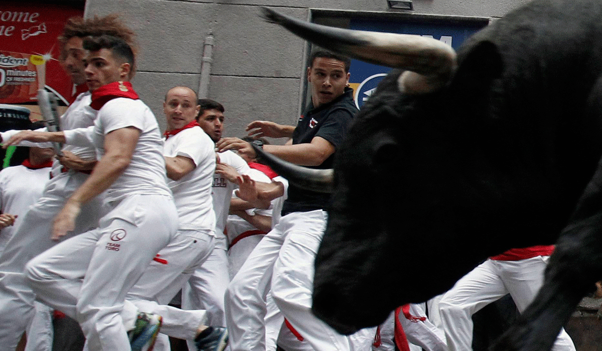Los toros de Núñez del Cuvillo corren un encierro rápido y emocionante Los toros de Núñez del Cuvillo corren un encierro rápido y emocionante