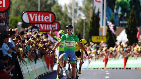 Peter Sagan celebra su victoria en la etapa del Tour