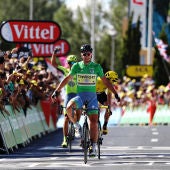 Peter Sagan celebra su victoria en la etapa del Tour