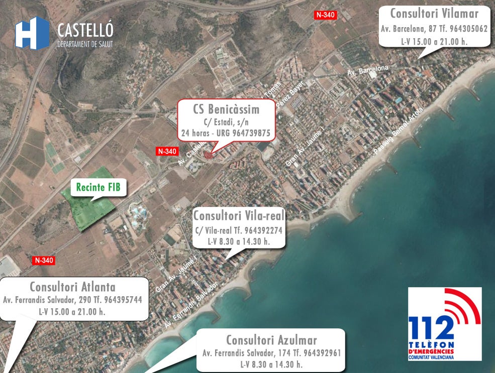 El Departament de Salut de Castelló refuerza hasta el lunes sus servicios de atención con motivo del FIB El Departament de Salut de Castelló refuerza hasta el lunes sus servicios de atención con motivo del FIB