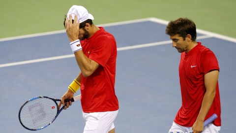Feliciano y Marc L&oacute;pez, pensativos