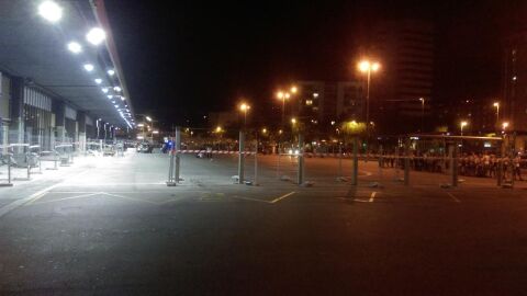 Imagen de la estaci&oacute;n de Sants tras ser desalojada