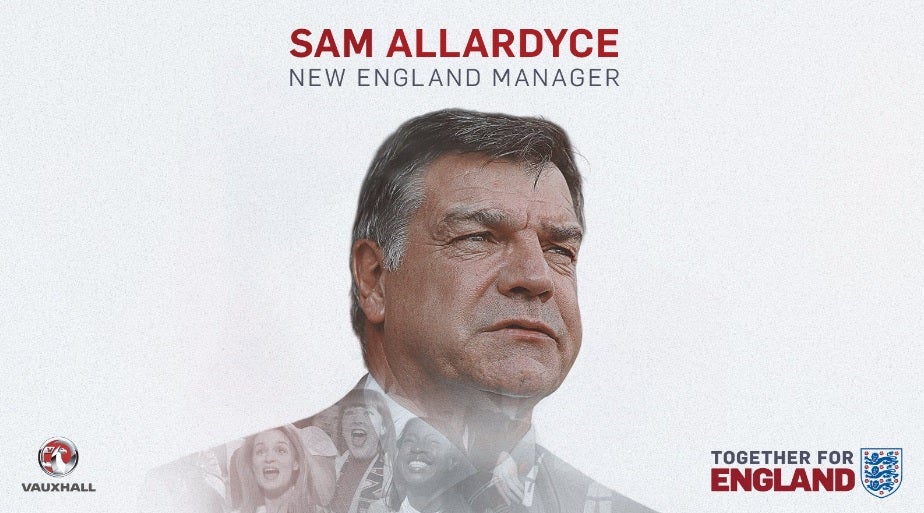 Sam Allardyce, nombrado nuevo seleccionador de Inglaterra Sam Allardyce, nombrado nuevo seleccionador de Inglaterra