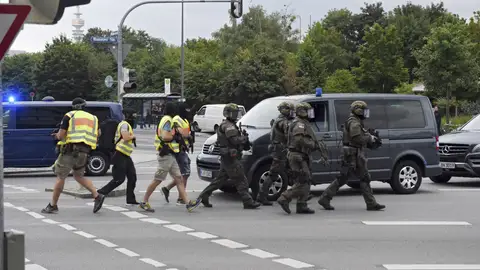 Imagen de la Policía alemana tras el tiroteo en Múnich Imagen de la Policía alemana tras el tiroteo en Múnich