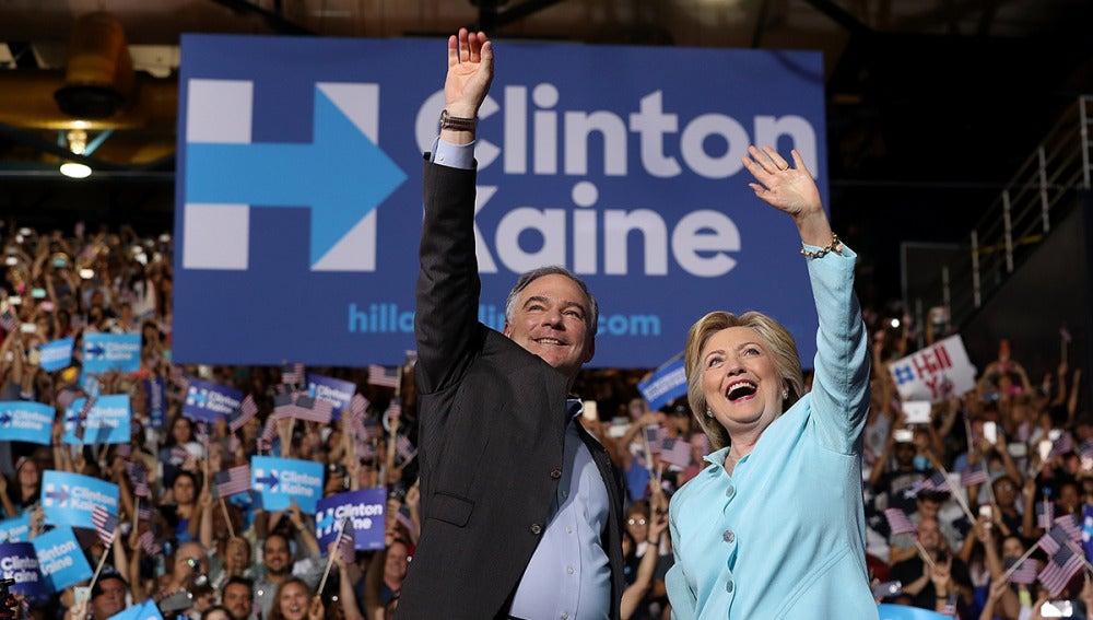 Hillary Clinton y Tim Kaine