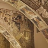 Imagen de las pinturas murales de la Sala Capitular del monasterio oscense