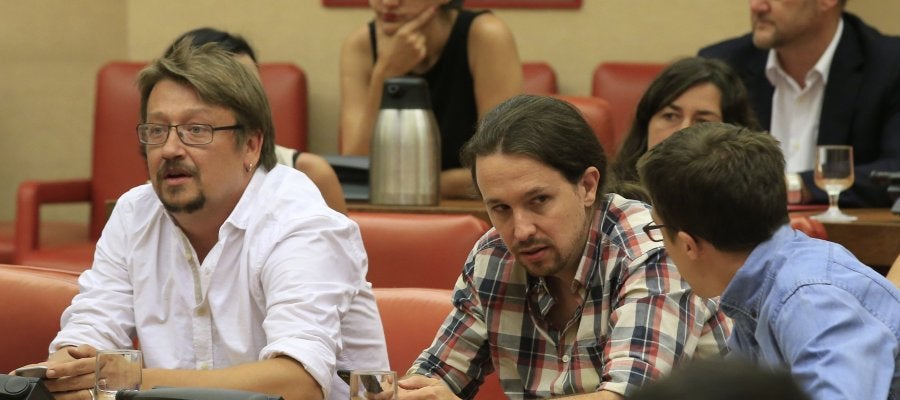 Xavier Domènech, Pablo Iglesias e Íñigo Errejón Xavier Domènech, Pablo Iglesias e Íñigo Errejón