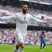 Jesé celebra un gol con el Real Madrid