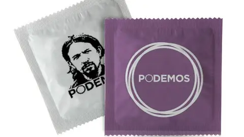 Preservativos de Podemos con la cara de Pablo Iglesias Preservativos de Podemos con la cara de Pablo Iglesias