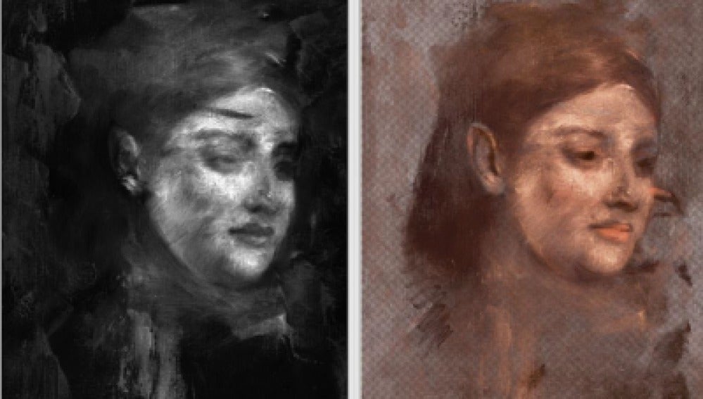 imagen del cuadro  "Retrato de una mujer" de Edgar Degas