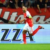 Falcao celebra su gol con el Mónaco