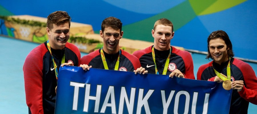 El equipo del 4x100 estilos de Estados Unidos El equipo del 4x100 estilos de Estados Unidos