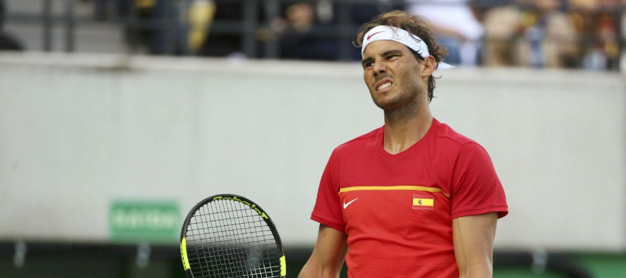 Rafa Nadal se lamenta en Río 2016 Rafa Nadal se lamenta en Río 2016